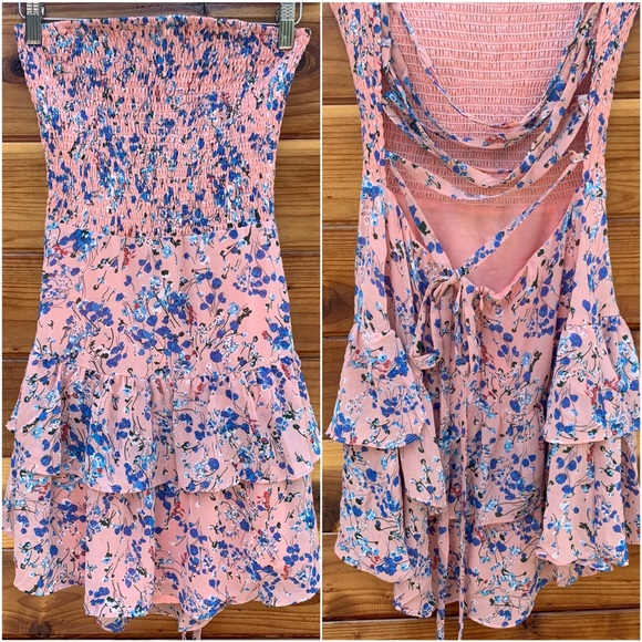 ☀️ Spring Scrunched Ruffled Floral Mini Dress - Picture 6 of 8